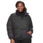 Plus Size Apt. 9&reg; Bomber Puffer Jacket, Women's, Size: 2xl, Black