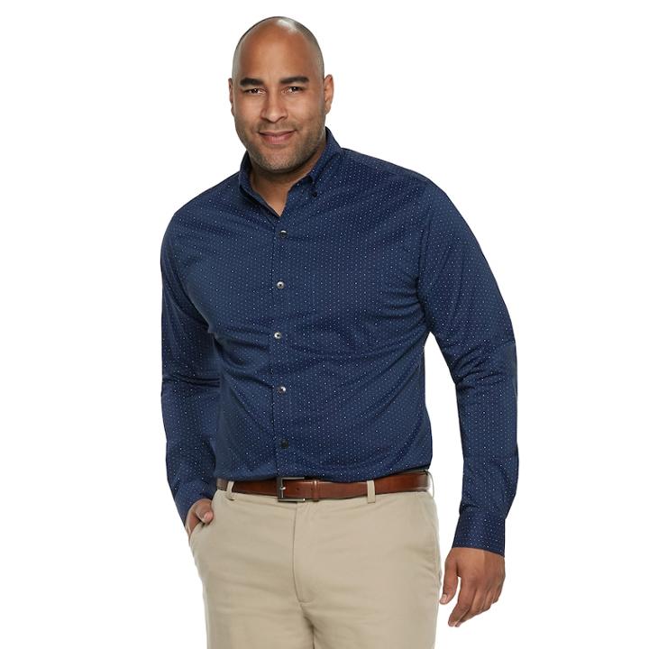 Big & Tall Van Heusen Flex Non-iron Classic-fit Button-down Shirt, Men's, Size: 2xb, Blue