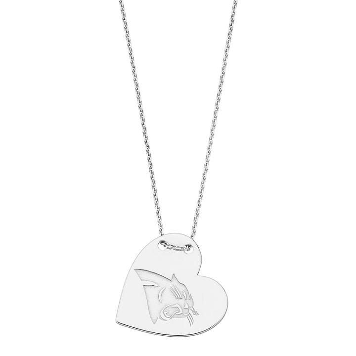 Sterling Silver Carolina Panthers Heart Pendant Necklace, Women's, Size: 18, Grey