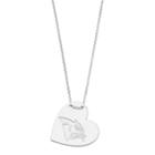 Sterling Silver Carolina Panthers Heart Pendant Necklace, Women's, Size: 18, Grey