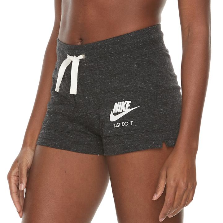 Women's Nike Gym Vintage Drawstring Shorts, Size: Small, Grey (charcoal)