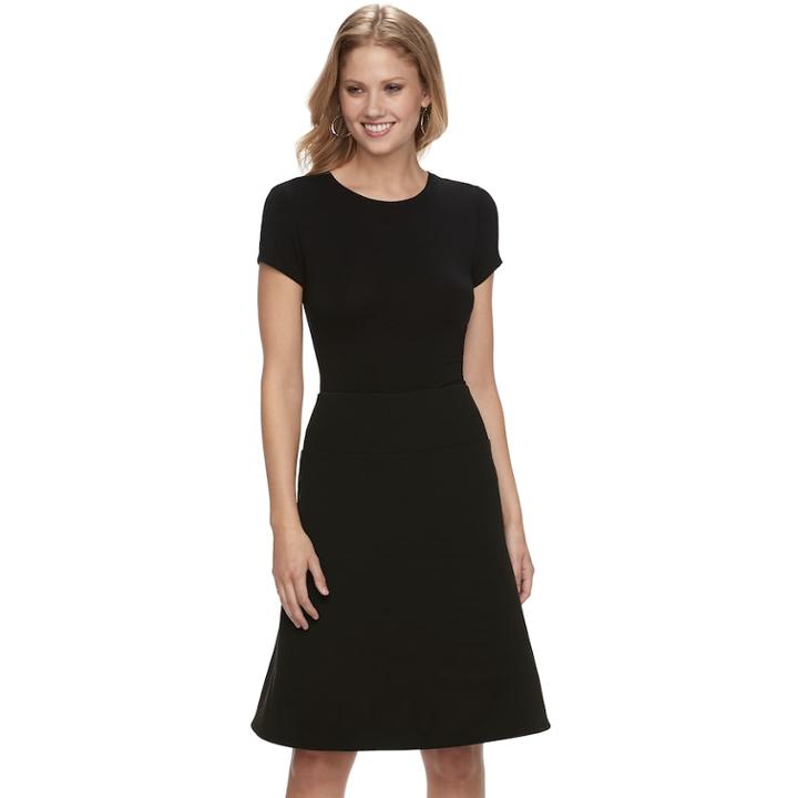 Women's Apt. 9&reg; Tummy Control A-line Skirt, Size: Large, Black