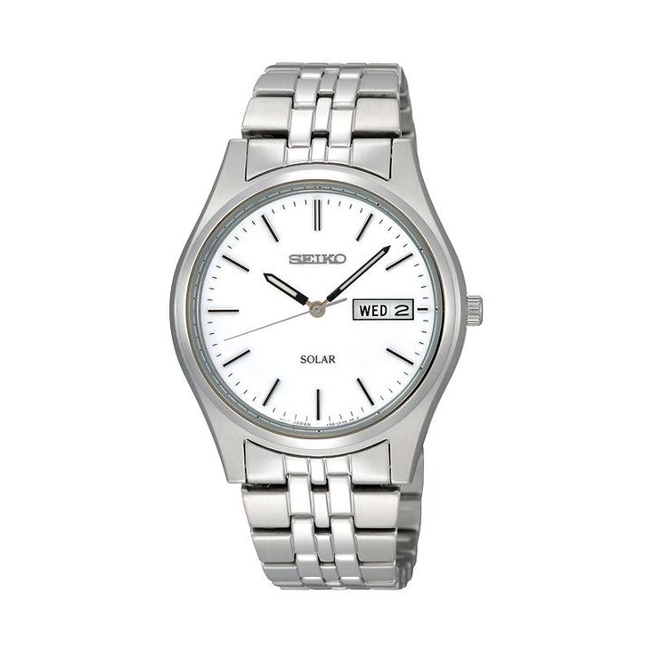 Seiko Men's Stainless Steel Solar Watch - Sne031, Grey