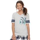 Juniors' So&reg; Pajamas: Naptime Squad Football Graphic Tee, Teens, Size: Small, Med Grey