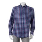 Men's Croft & Barrow&reg; Classic-fit Checked Stretch Button-down Shirt, Size: Large, Dark Blue