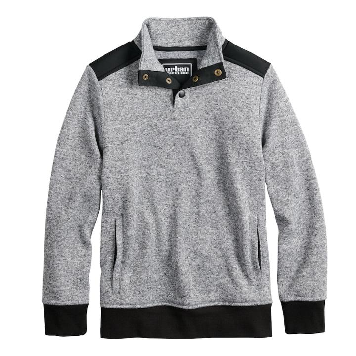 Boys 8-20 Urban Pipeline&reg; Fleece Mockneck Sweater, Size: Medium, Black