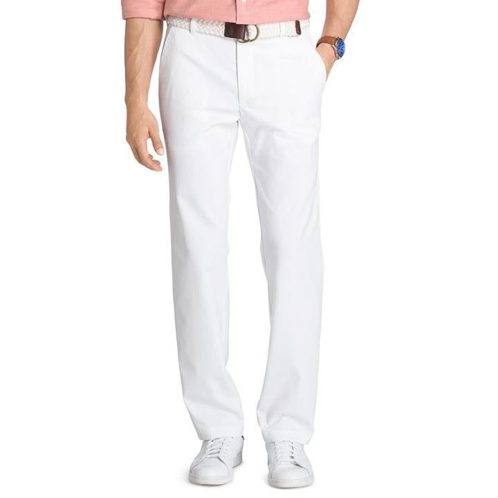 Men's Izod Straight-fit Performance Plus Flat-front Chino Pants, Size: 33x30, White Oth
