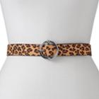 Women's Apt. 9&reg; Reversible Leopard Print Belt, Size: Xl, Leopard Black