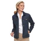 Women's Croft & Barrow&reg; Button-down Jacket, Size: Small, Dark Blue