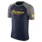 Men's Nike Michigan Wolverines Script Raglan Tee, Size: Large, Ovrfl Oth