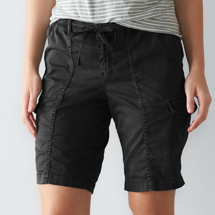 Women's Sonoma Goods For Life&trade; Utility Bermuda Shorts, Size: 14, Black