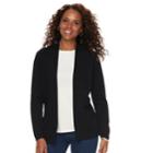 Women's Croft & Barrow&reg; Essential Open Front Cardigan, Size: Large, Black