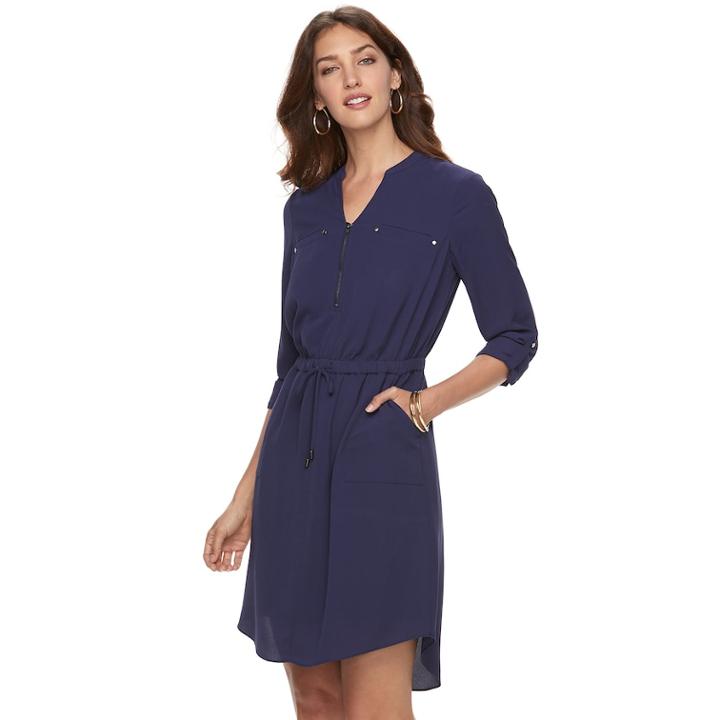 Women's Apt. 9&reg; High-low Shirtdress, Size: Xs, Dark Blue