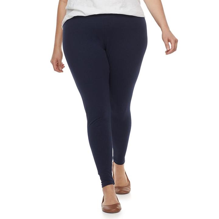 Plus Size Sonoma Goods For Life&trade; Jersey Leggings, Women's, Size: 1xl, Blue (navy)