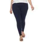 Plus Size Sonoma Goods For Life&trade; Jersey Leggings, Women's, Size: 1xl, Blue (navy)