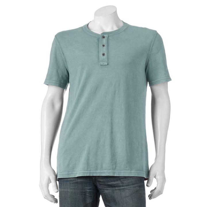 Men's Sonoma Goods For Life&trade; Classic-fit Garment-dyed Slubbed Henley, Size: Xxl, Blue (navy)