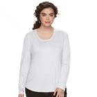 Juniors' Plus Size Mudd&reg; Scoopneck Tee, Teens, Size: 3xl, White