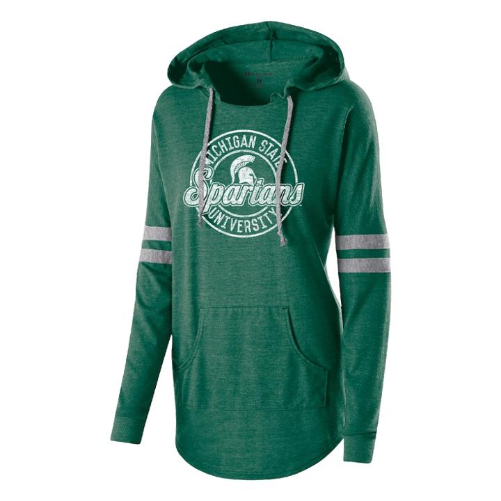 Women's Michigan State Spartans Low Key Pullover Hoodie, Size: Small, Dark Green