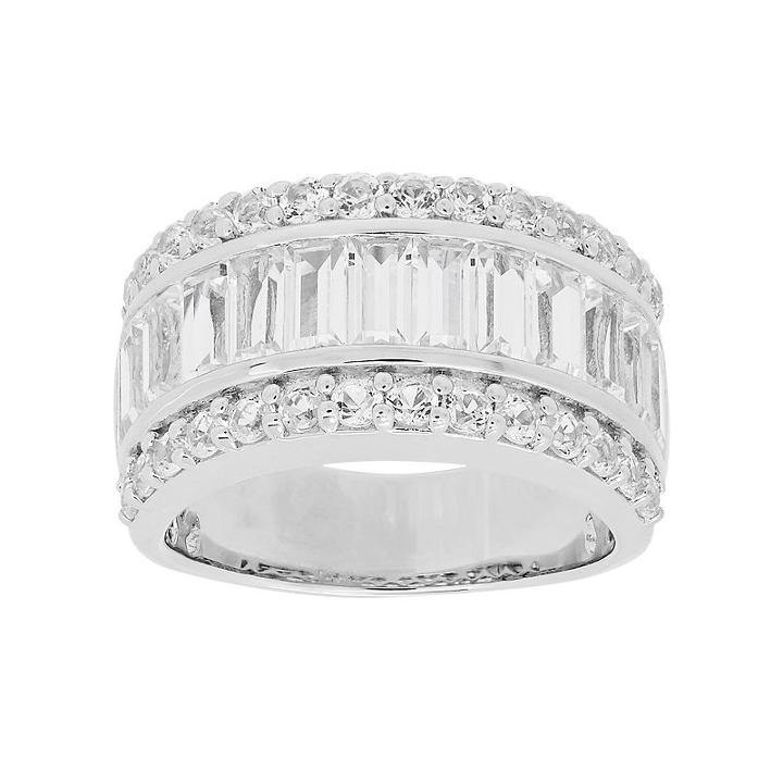 Simply Vera Vera Wang Sterling Silver Lab-created White Sapphire Ring, Women's, Size: 7