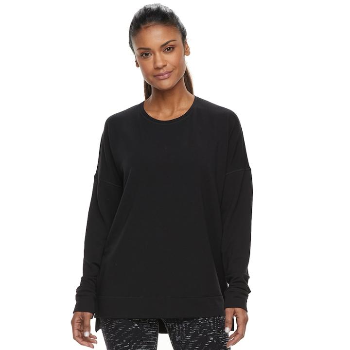 Women's Tek Gear&reg; Mesh Back Long Sleeve Top, Size: Large, Black