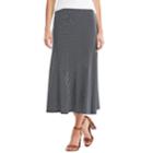 Women's Chaps Diagonal Stripe Midi Skirt, Size: Large, Blue (navy)