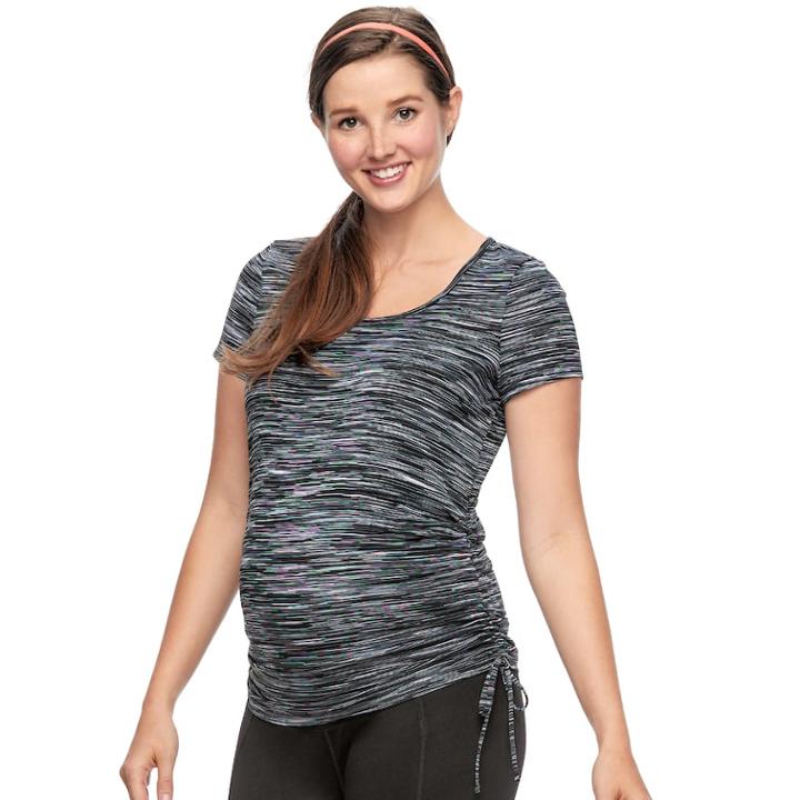Maternity A:glow Drawstring Workout Tee, Women's, Size: M-mat, Oxford