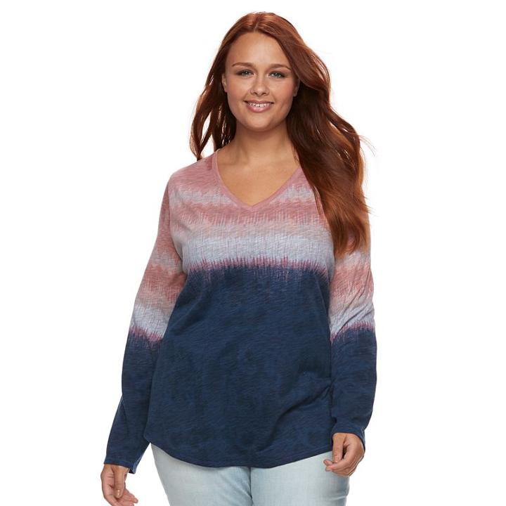 Plus Size Sonoma Goods For Life&trade; Essential V-neck Tee, Women's, Size: 2xl, Med Pink