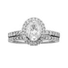 14k White Gold 1 1/2-ct. T.w. Oval-cut Igl Certified Diamond Frame Ring Set, Women's, Size: 6.50