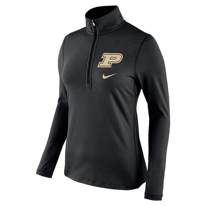 Women's Nike Purdue Boilermakers Tailgate Quarter-zip Top, Size: Xxl, Black