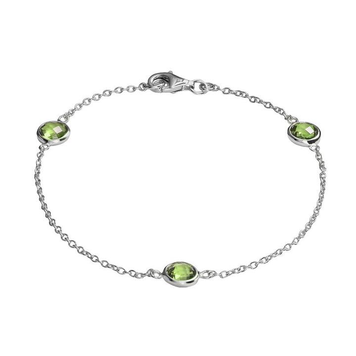 Sterling Silver Peridot Bracelet, Women's, Size: 7, Green
