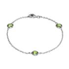 Sterling Silver Peridot Bracelet, Women's, Size: 7, Green
