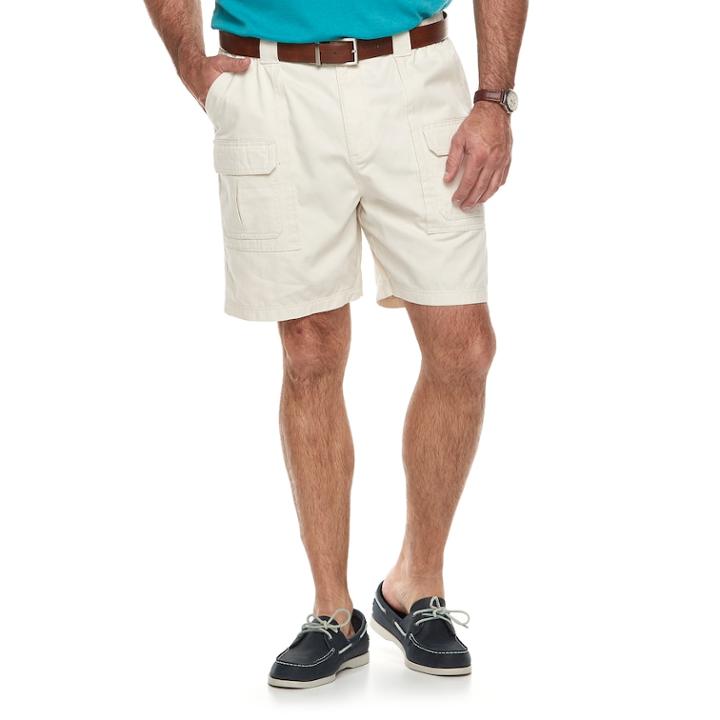 Big & Tall Croft & Barrow&reg; Relaxed-fit Side-elastic Twill Cargo Shorts, Men's, Size: 50, Lt Beige