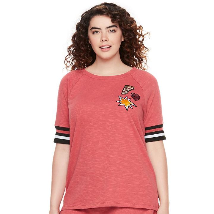 Madden Nyc Juniors' Plus Size Patch Sweatshirt, Girl's, Size: 2xl, Pink Other