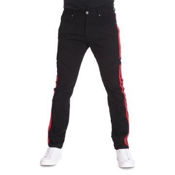 Men's True Luck Double-stripe Skinny Moto Jeans, Size: 36x32, Black