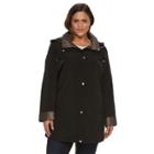 Plus Size Gallery Hooded Lined Rain Jacket, Size: 3xl, Black