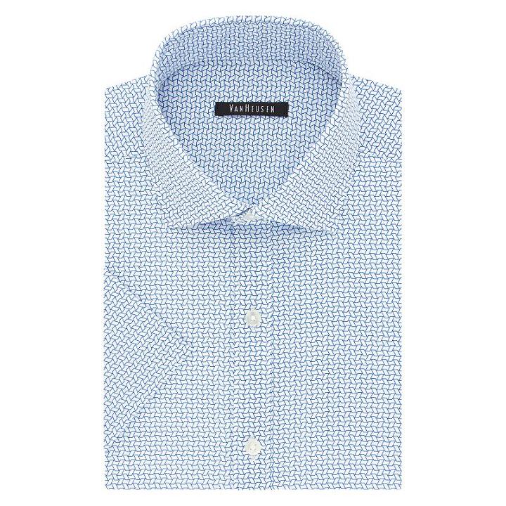 Men's Van Heusen Fresh Defense Slim-fit Dress Shirt, Size: Xl 17.5-18, Med Blue