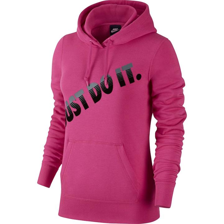 Women's Nike Club Just Do It Hoodie, Size: Xs, Med Red