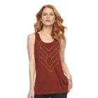 Women's Apt. 9&reg; Embellished Strappy Tank, Size: Xs, Med Brown