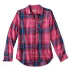 Girls 7-16 & Plus Size So&reg; Perfectly Soft Plaid Button-down Shirt, Girl's, Size: 18 1/2, Natural