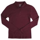 Girls 7-20 & Plus Size French Toast School Uniform Long-sleeved Polo Shirt, Size: 10-12, Dark Red