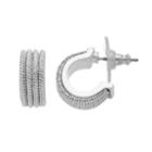 Dana Buchman Cobra Chain C-hoop Earrings, Women's, Silver