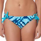 Women's Pink Envelope Tie-dye Scoop Bikini Bottoms, Size: Small, Med Green