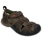 Crocs Swiftwater Men's Leather Fisherman Sandals, Size: 10, Brown