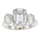 Brilliance 3-stone Ring With Swarovski Crystals, Women's, Size: 9, White