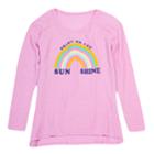 Girls 7-16 Harper & Elliott Waffle Textured Graphic Tee, Size: Large, Lt Purple