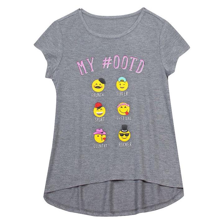 Girls 7-16 & Plus Size Harper & Elliott High-low Graphic Tee, Size: Xxl Plus, Grey (charcoal)