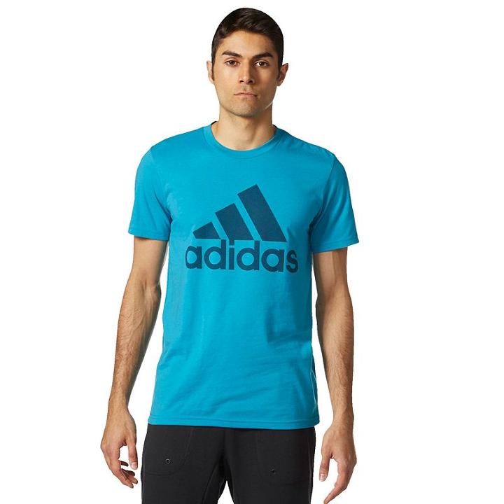 Men's Adidas Badge Of Sport Tee, Size: Large, Turquoise/blue (turq/aqua)