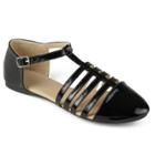 Journee Silvie Girls' Strappy Flats, Size: 12, Black
