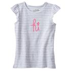 Girls 4-10 Jumping Beans&reg; Striped Glitter Tee, Girl's, Size: 8, Light Grey