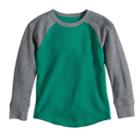 Baby Boy Jumping Beans&reg; Thermal Raglan Top, Size: 12 Months, Turquoise/blue (turq/aqua)